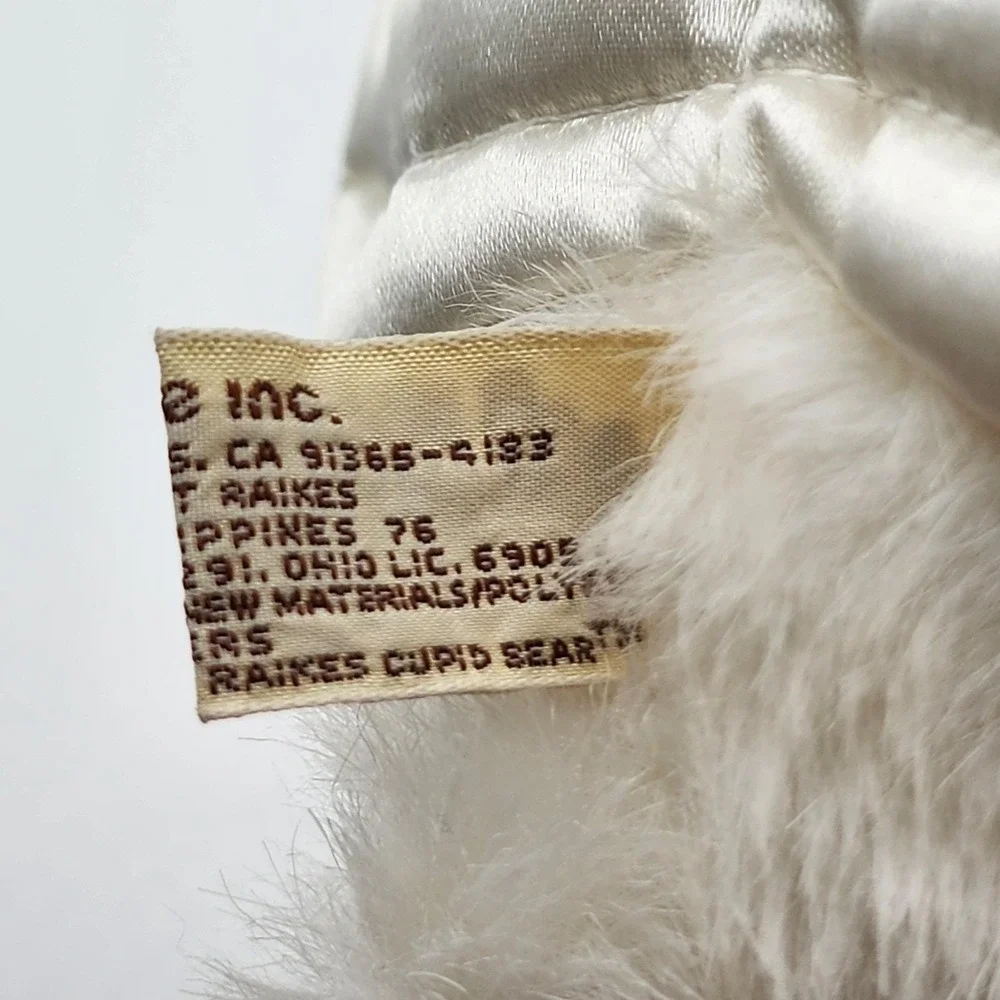 Vintage‎ 1990 Robert Raikes Cupid Bear Angel Wings Wood Face Plush With Tag 9